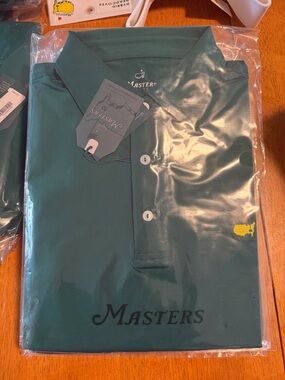 Masters Dark Green Polo with Yellow Logo